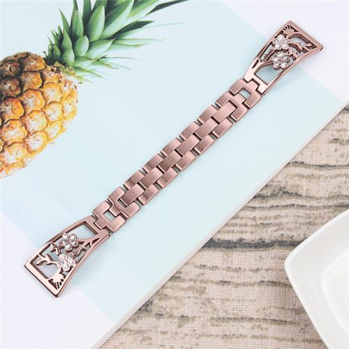 Rhinestone Decor Stainless Steel Watch Band Strap Replacement for Fitbit Versa / Versa Lite - Rose Gold