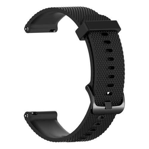 22mm Textured Soft Silicone Strap Watch Band Replacement for Garmin Vivoactive 4 - Black