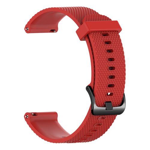 22mm Textured Soft Silicone Strap Watch Band Replacement for Garmin Vivoactive 4 - Red