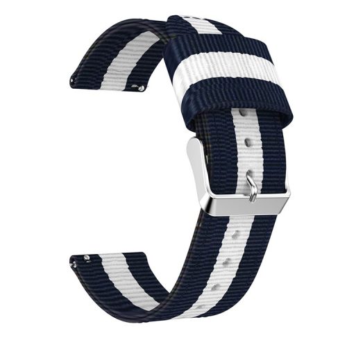 Woven Nylon Band Watch Strap Replacement for Huami Amazfit Youth Edition Lite - Blue/White/Blue