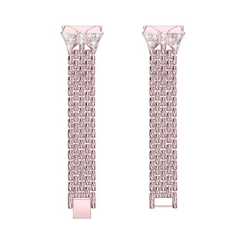 Rhinestone Decor Aluminum Alloy Smart Watch Band [18mm] for Huawei TalkBand B5 - Pink