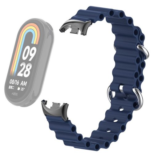 For Xiaomi Mi Band 9 NFC / Mi Band 9 / Smart Band 8 NFC / Smart Band 8 Ocean Band Adjustable Loop Sport Watch Strap with Connector - Midnight Blue