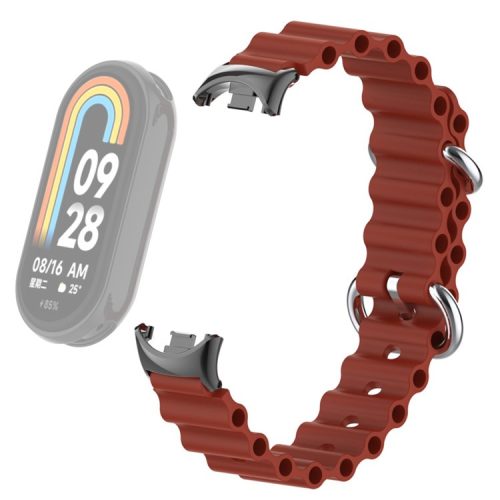 For Xiaomi Mi Band 9 NFC / Mi Band 9 / Smart Band 8 NFC / Smart Band 8 Ocean Band Adjustable Loop Sport Watch Strap with Connector - Wine Red