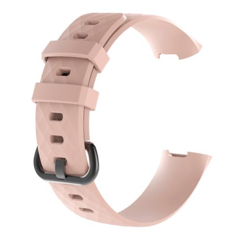 Geometric Pattern Silicone Watchband Strap for Fitbit Charge 4 / 3 - Pink