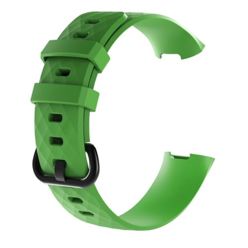 Geometric Pattern Texture Silicone Watchband Wrist Strap for Fitbit Charge 4 / 3 - Green