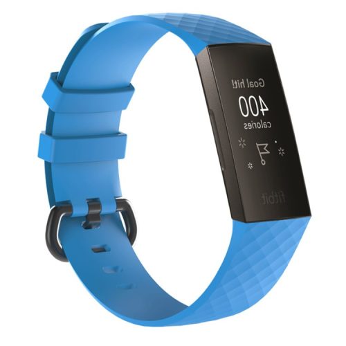 Flexible Silicone Replacement Wristwatch Band Strap for Fitbit Charge 3 - Size: L / Baby Blue