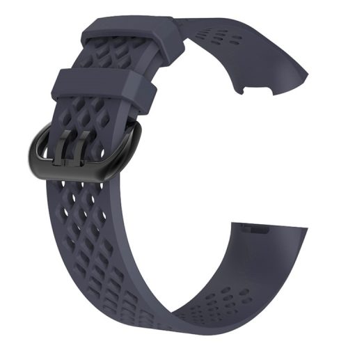 Breathable Hollow Silicone Watch Bracelet for Fitbit Charge 4 / 3, Size: S - Grey