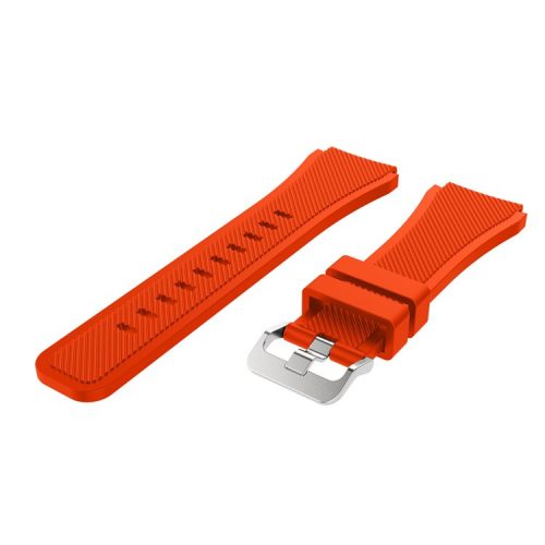 22mm Soft Silicone Sports Watch Strap Wrist Band Replacment for Samsung Gear S3 Frontier / S3 Classic - Orange Red