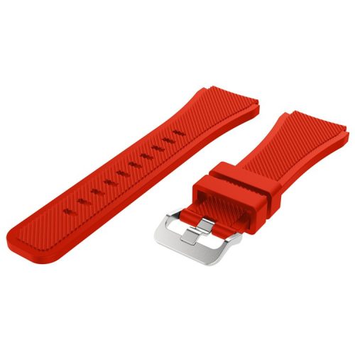 22mm Soft Silicone Sports Watch Strap Wrist Band Replacment for Samsung Gear S3 Frontier / S3 Classic - Red