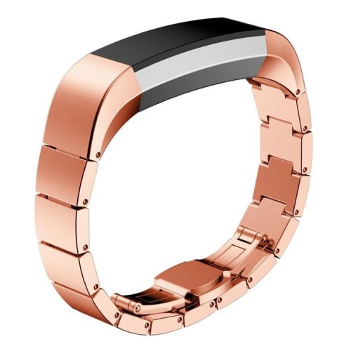 Stainless Steel Replacement Smart Wrist Strap Bracelet for Fitbit Alta - Rose Gold Color