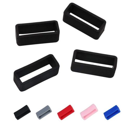 100 Pcs/Bag Silicone Rubber Watchband Movable Ring Buckle - 14mm/Random Color