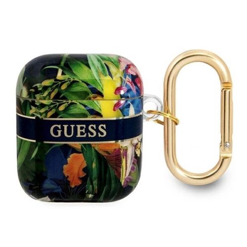 Guess GUA2HHFLB AirPods cover blue/blue Flower Strap Collection