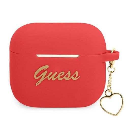 Guess GUA3LSCHSR AirPods 3 cover red/red Silicone Charm Heart Collection