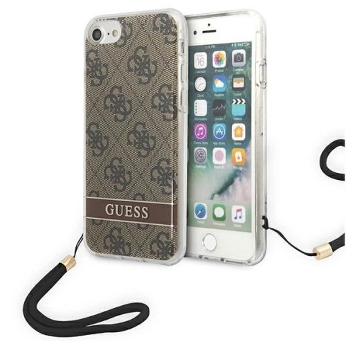 Guess GUOHCI8H4STW iPhone SE 2022 / SE 2020 / 7/ 8 brown/brown hardcase 4G Print Strap