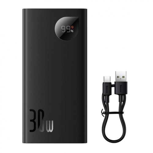 Baseus Adaman2 power bank with digital display 10000mAh 30W 2 x USB / 1x USB Type C Overseas Edition PD QC SCP black (PPAD040101)