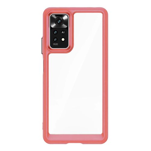 Outer Space Case Xiaomi Poco M4 Pro cover with a flexible frame red