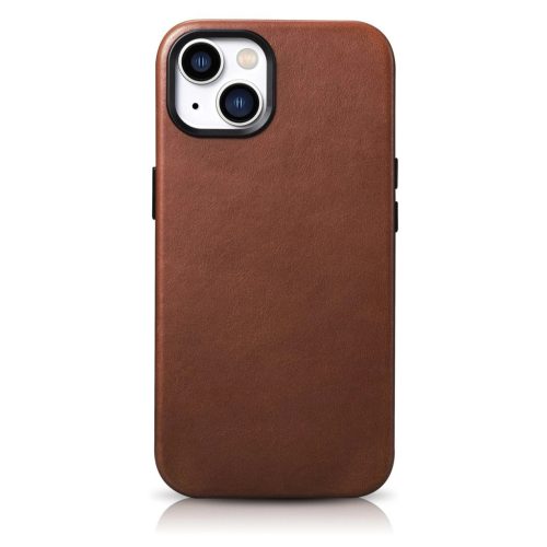 iCarer Oil Wax Premium Leather Case magnetic leather case iPhone 14 with MagSafe brown (WMI14220701-RB)