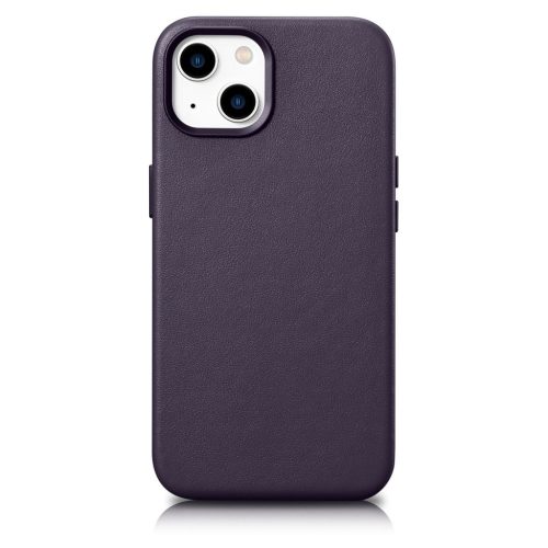 iCarer Case Leather Cover Case for iPhone 14 Dark Purple (WMI14220705-DP) (MagSafe Compatible)