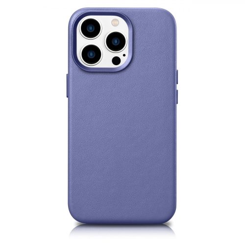 iCarer Case Leather Cover Genuine Leather Case for iPhone 14 Pro Light Purple (WMI14220706-LP) (MagSafe Compatible)