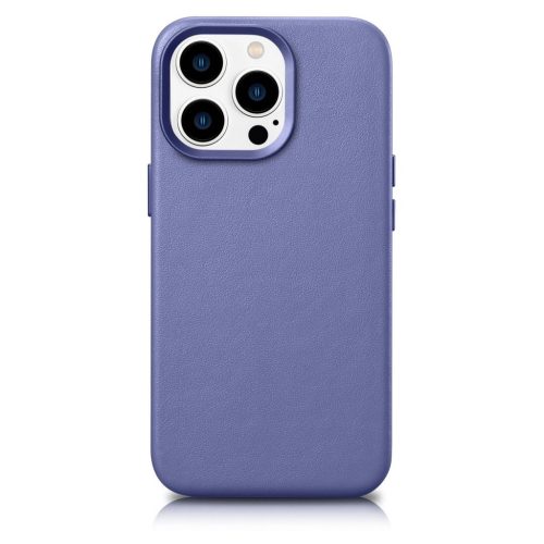 iCarer Case Leather Cover Genuine Leather Case for iPhone 14 Pro Max Light Purple (WMI14220708-LP) (MagSafe Compatible)