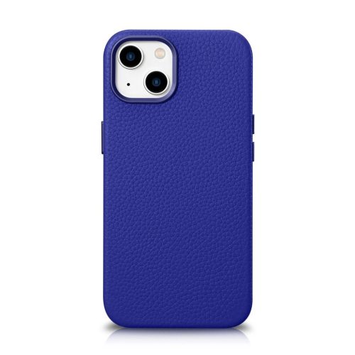 iCarer Litchi Premium Leather Case iPhone 14 Magnetic Leather Case with MagSafe Dark Blue (WMI14220709-DB)