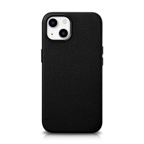 iCarer Litchi Premium Leather Case iPhone 14 Plus Magnetic Leather Case with MagSafe Black (WMI14220711-BK)