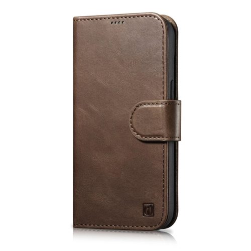 iCarer Oil Wax Wallet Case 2in1 Cover iPhone 14 Pro Anti-RFID Leather Flip Case Brown (WMI14220722-BN)