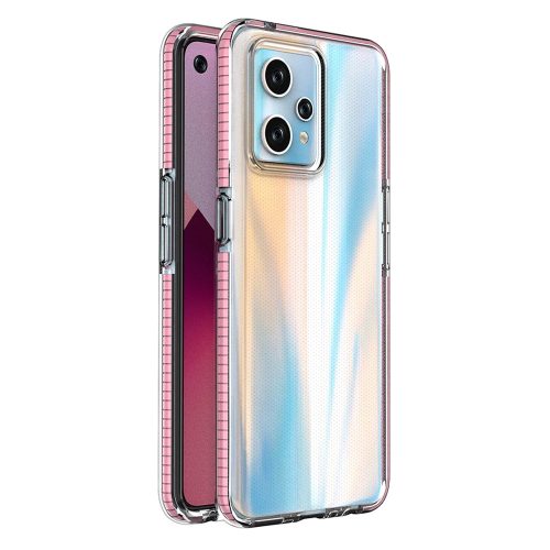 Spring Case for Realme 9 Pro+ / Realme 9 silicone cover with frame light pink