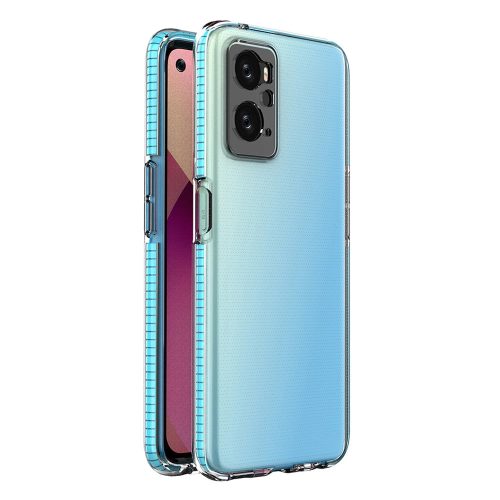 Spring Case Cover for Realme 9i, Oppo A36 / A76 / A96 Silicone Cover with Frame Light Blue