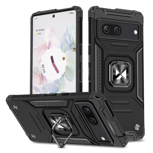 Wozinsky Ring Armor case for Google Pixel 7 armored cover magnetic holder ring black