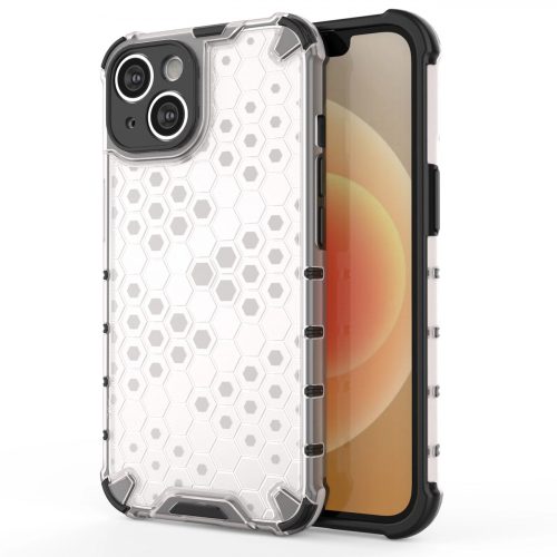 Honeycomb iPhone 14 Armored hybrid Szilikon Tok Áttetsző