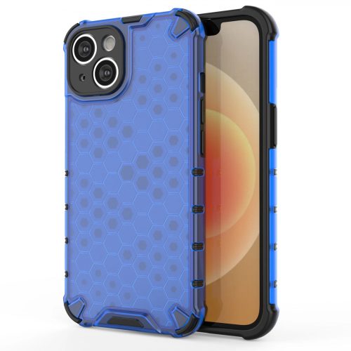 iPhone 14 Plus Szilikon Tok Ütésállókivitel Honeycomb Armor TPU Kék