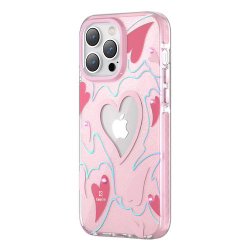 Kingxbar Heart Star Series case for iPhone 14 Pro Max pink heart case