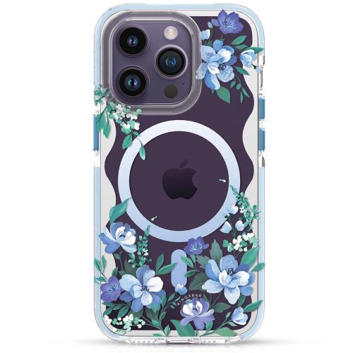 Kingxbar Flora Series magnetic case for iPhone 14 MagSafe decorated with orchid flowers print