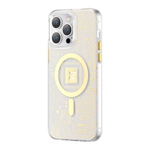 Kingxbar PQY Geek Series magnetic case for iPhone 14 Pro MagSafe gold