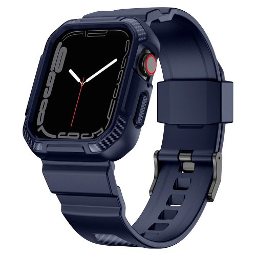 Kingxbar CYF537 2in1 armored case for Apple Watch SE, 9, 8, 7, 6, 5, 4, 3, 2, 1 (45, 44, 42 mm) with strap blue