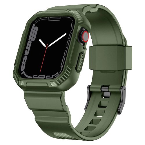 Kingxbar CYF537 2in1 armored case for Apple Watch SE, 9, 8, 7, 6, 5, 4, 3, 2, 1 (45, 44, 42 mm) with strap green