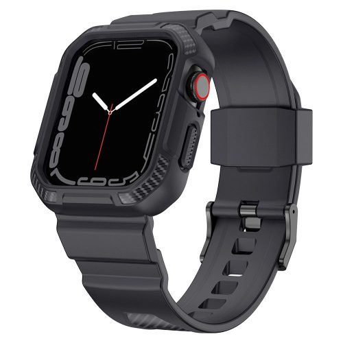 Kingxbar CYF106 2in1 armored case for Apple Watch SE, 9, 8, 7, 6, 5, 4, 3, 2, 1 (41, 40, 38 mm) with strap gray