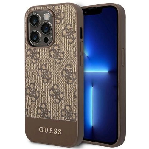 Guess GUHCP14XG4GLBR iPhone 14 Pro Max 6,7" brązowy/brown hard case 4G Stripe Collection