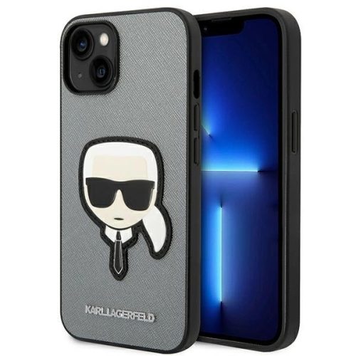 Karl Lagerfeld KLHCP14MSAPKHG iPhone 14 Plus 6,7" srebrny/silver hardcase Saffiano Karl's Head Patch