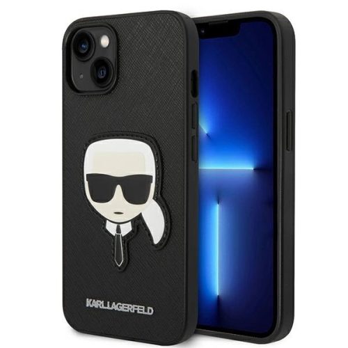 Karl Lagerfeld KLHCP14MSAPKHK iPhone 14 Plus 6,7" czarny/black hardcase Saffiano Karl's Head Patch