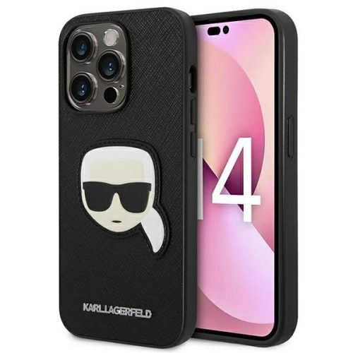 Karl Lagerfeld KLHCP14XSAPKHK iPhone 14 Pro Max 6,7" czarny/black hardcase Saffiano Karl's Head Patch