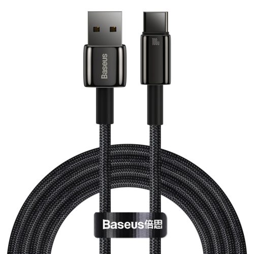 Baseus Tungsten Gold cable USB-A - USB-C 480Mb/s 100W 2m black (CAWJ000101)