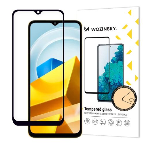 Wozinsky Full Glue Tempered Glass Xiaomi Poco M5 Full Screen Cover Black (case friendly)