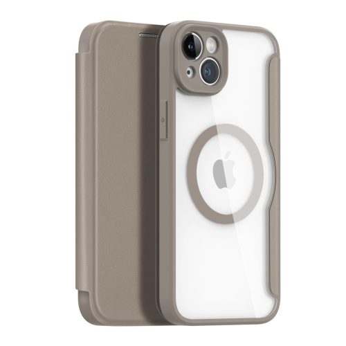 Dux Ducis Skin X Pro case iPhone 14 Plus MagSafe magnetic flip case beige