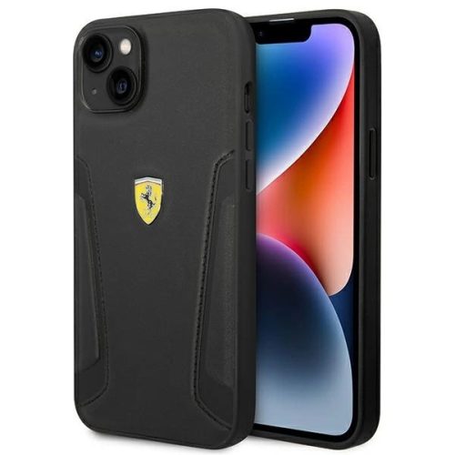 Ferrari FEHCP14MRBUK iPhone 14 Plus 6.7" black/black hardcase Leather Stamp Sides