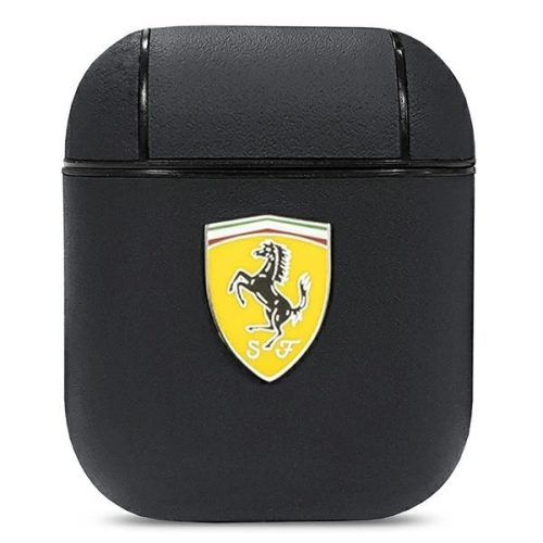 Ferrari FESA2LEBK AirPods cover black/black On Track Leather