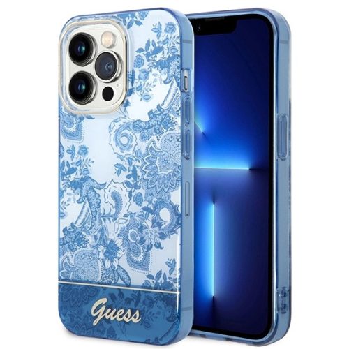 Guess GUHCP14LHGPLHB iPhone 14 Pro 6.1" blue/blue hardcase Porcelain Collection