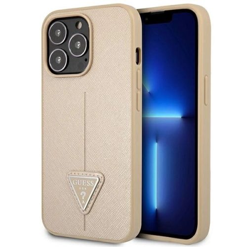 Guess GUHCP14LPSATLE iPhone 14 Pro 6,1 "beige / beige hardcase SaffianoTriangle Logo