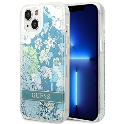 Guess GUHCP14MLFLSN iPhone 14 Plus 6.7 "green / green hardcase Flower Liquid Glitter